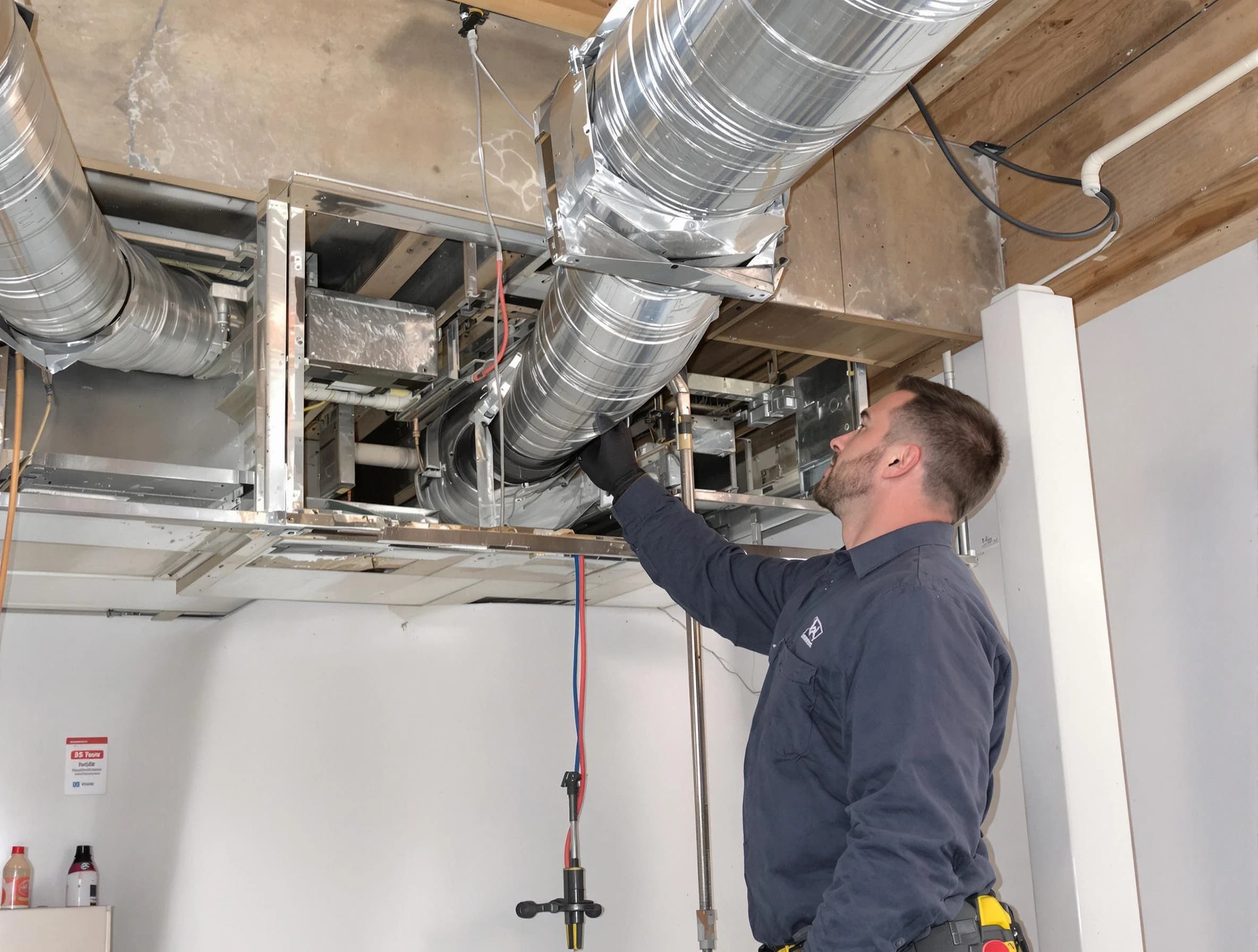 Corrales Air Duct Cleaning technician performing professional air duct repair using specialized tools in Corrales