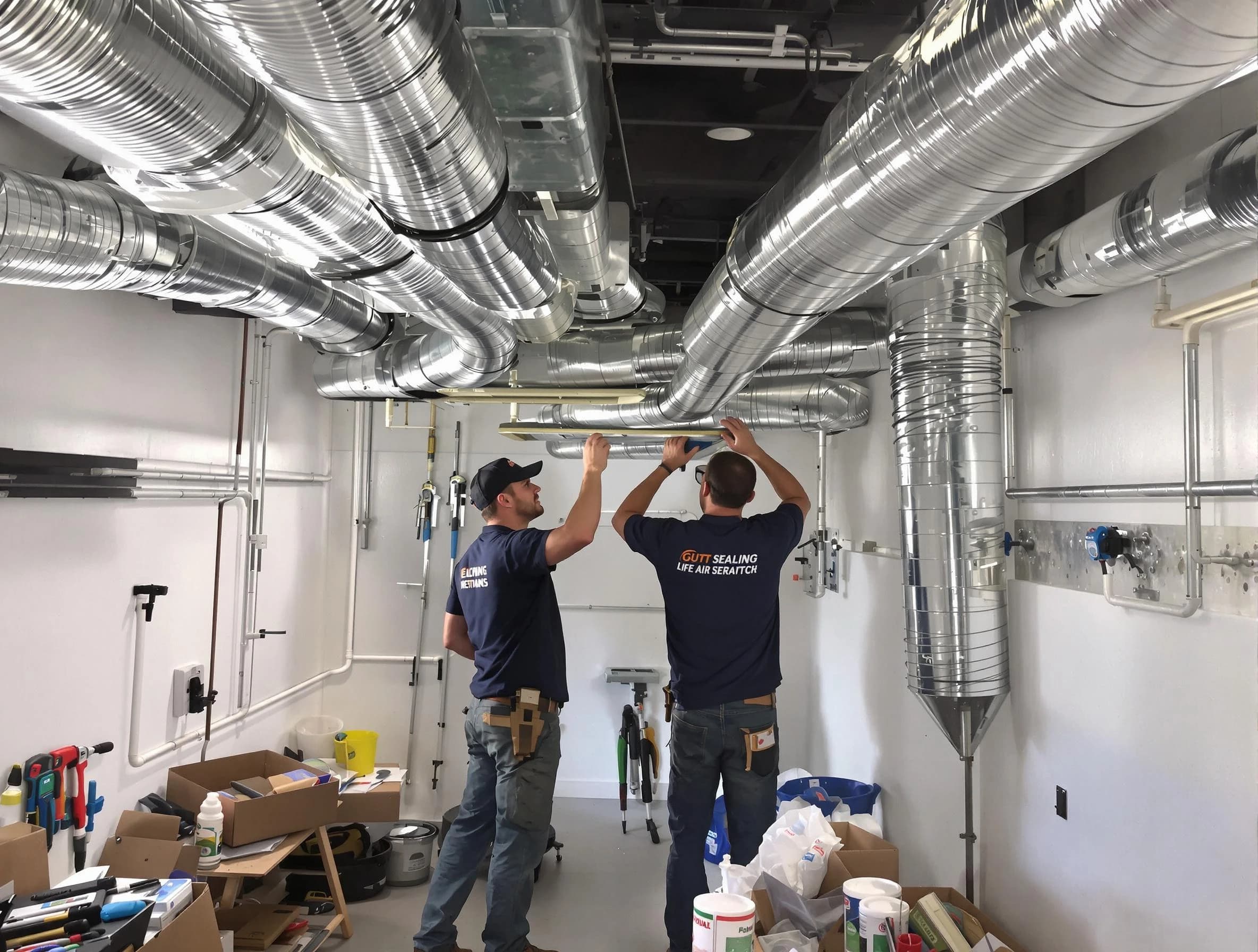 Corrales Air Duct Cleaning technician applying professional duct sealing solutions in Corrales