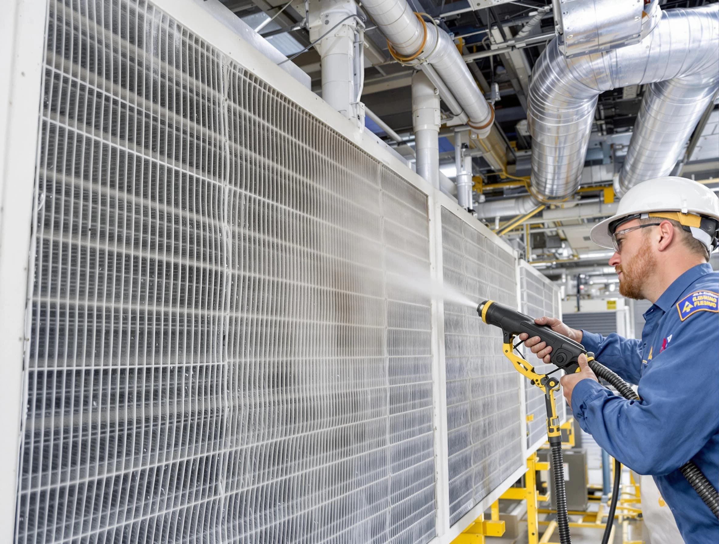 Professional commercial coil cleaning by Corrales Air Duct Cleaning in Corrales