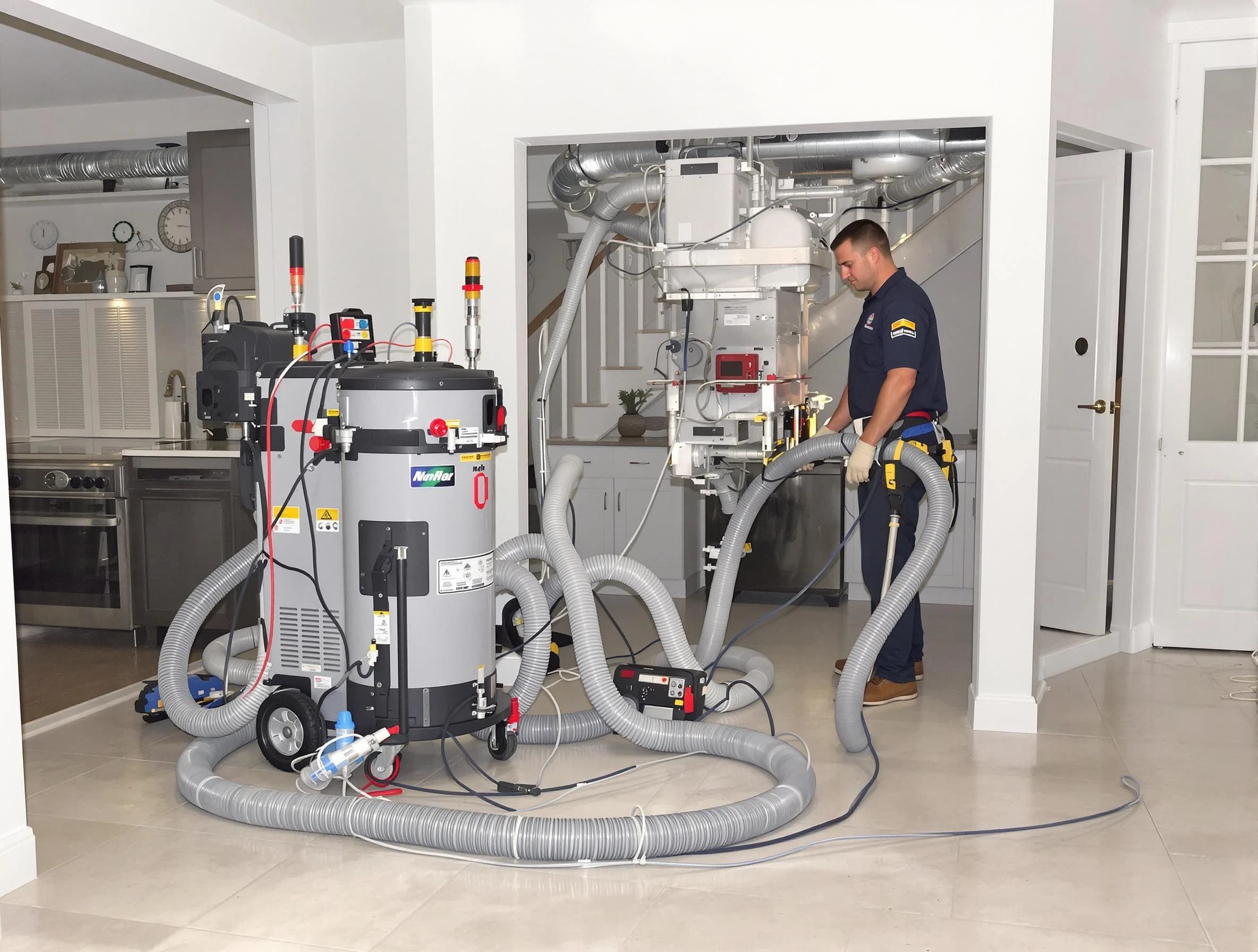 Corrales Air Duct Cleaning technician operating negative pressure cleaning equipment for thorough duct maintenance in Corrales