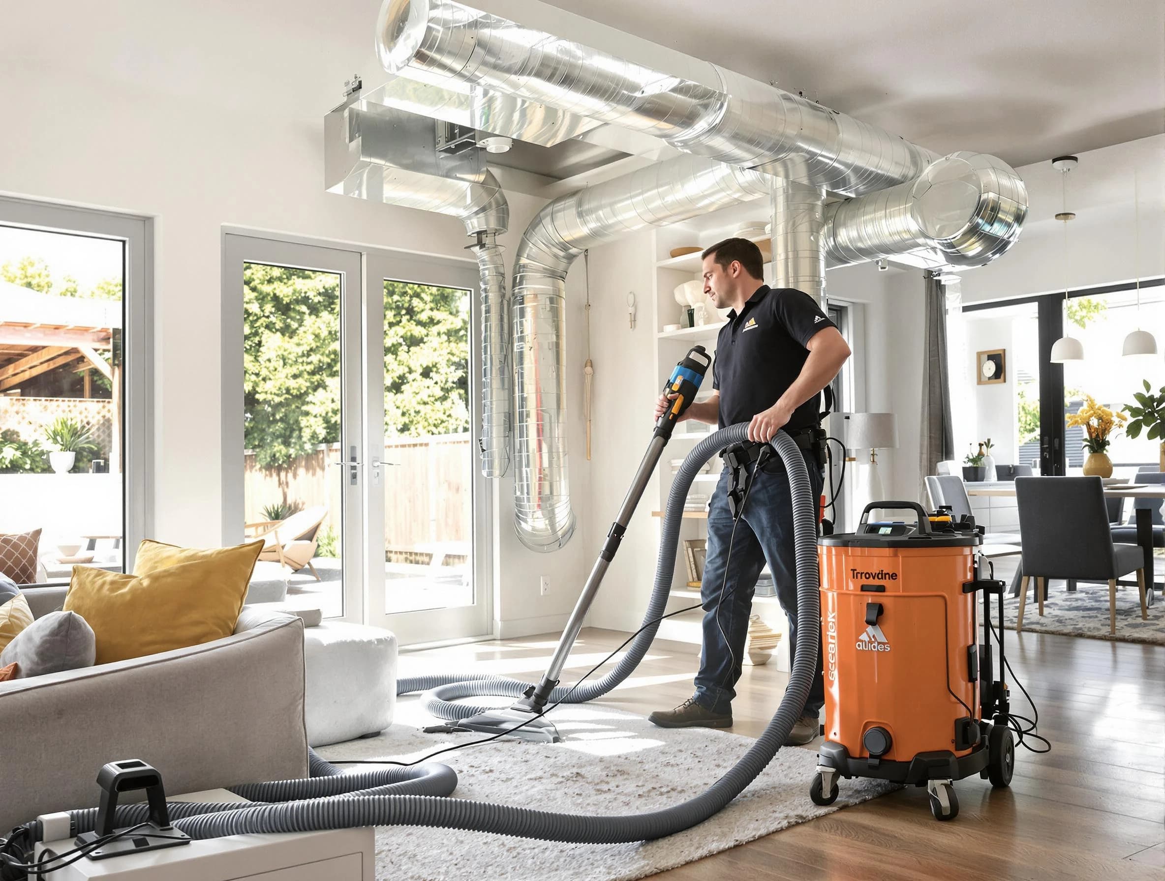 Corrales Air Duct Cleaning specialist performing thorough residential duct cleaning using advanced equipment in Corrales